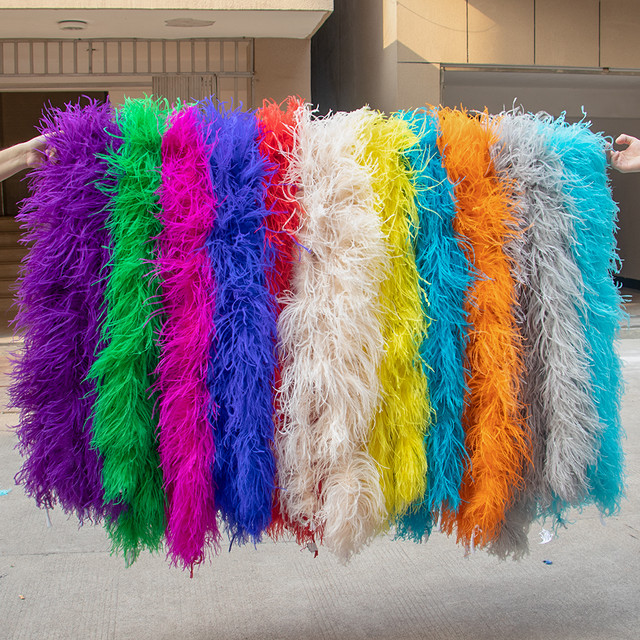 Wholesale 10 20PCS 6Ply Ostrich Feathers Boa Multicolor Fluffy